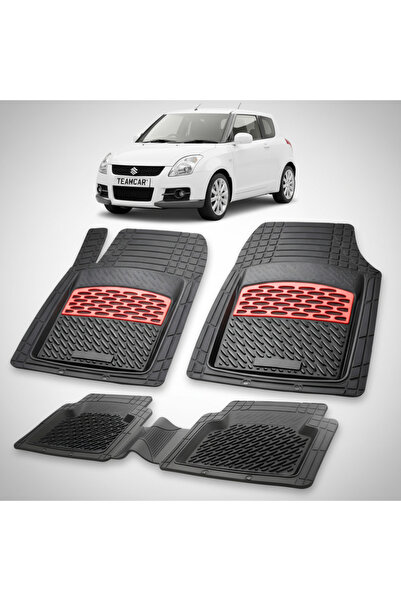 TEAMCAR Πατάκια δαπέδου Suzuki Swift 3 Συμβατά Hatchback 2004-2010 | Κόκκινα