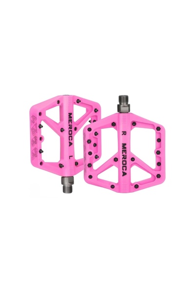 BikeWay Meroca Alüminyum Platform Pedal Set Takım Bisiklet Rulmanlı Pembe Renk