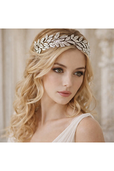 REBORN DESIGN Goddess Model Roman Laurel Leaf Figured Silver Color Metal Crown