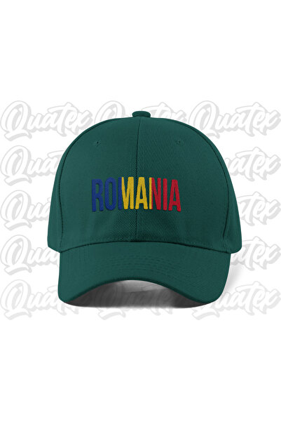 QUATEX Romania Embroidered Country Flag Hat - Green Color 100% Cotton Gabardi...