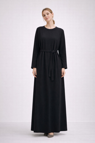 Moda Neva Long Modal Dress with Tie Detail