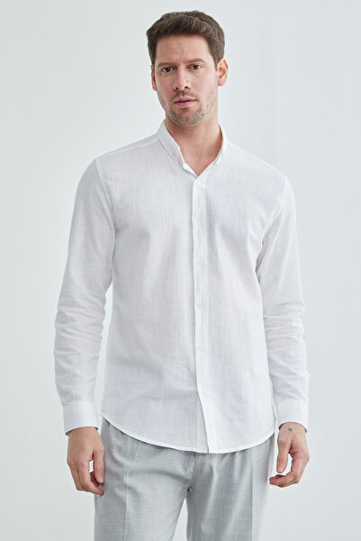 Fulla Moda Linen Look Long Sleeve Shirt