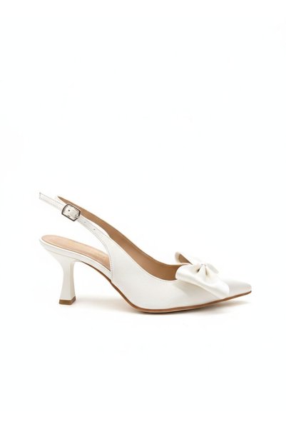 afra shoes فستان سهرة نسائي بفيونكة وكعب من الساتان، كعب 7 سم