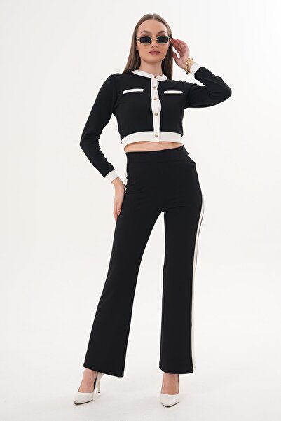 ŞİMAL Women's Trouser Suit with Stripe Detail 260317