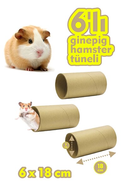 Vixpet Lucky 6'lı Set Ginepig Tüneli 18 cm | Hamster Tüneli | Kobay Tüneli | ...