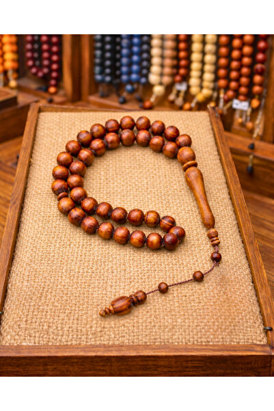 SUFİ TESBİH & ESANS VE HEDİYELİK Gül Ağacı Tesbih – Doğal Ahşap El Yapımı Büy...