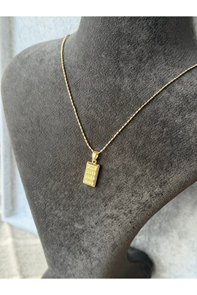 ZAYORA AKSESUAR Gold Renk Külçe Taşlı Kolye