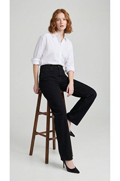 ENZİM JEANS Women's Super High Waist Straight Jean Denim Pants