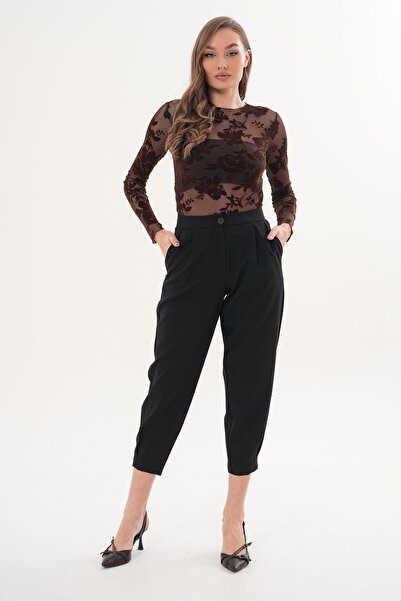 ŞİMAL Women's Carrot Trousers with Stitched Waistband 260340 -