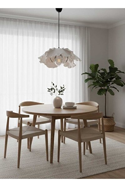 Aydınlatma Dünyam Modern Eva Eliza Siyah Göbek Beyaz Tasarım Sarkıt Avize Tas...