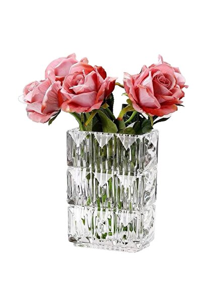 PUFO Vază decorativă elegantă din sticlă groasă pentru flori și aranjamente, ...