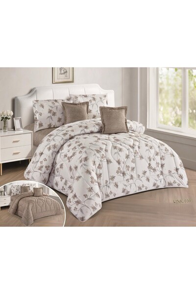 NAJMA Double summer bedspread with floral pattern and pillowcase, made of sof...