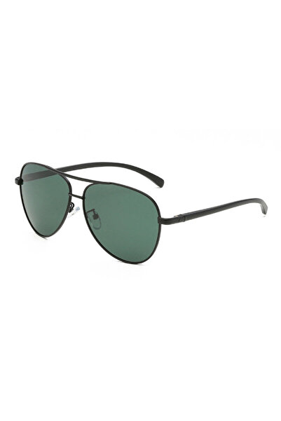 Techsuit Polarized Aviator Sunglasses for Men, Black-Green, 2150