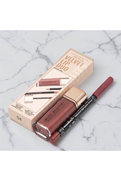 Moda Beauty Velvet Lip Duo Set | 24-Hour Matte Lipstick + Eyeliner | 8 Colors...
