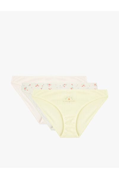 Koton Comfortable Fit Floral Cotton 3-Piece Brief Panties Set