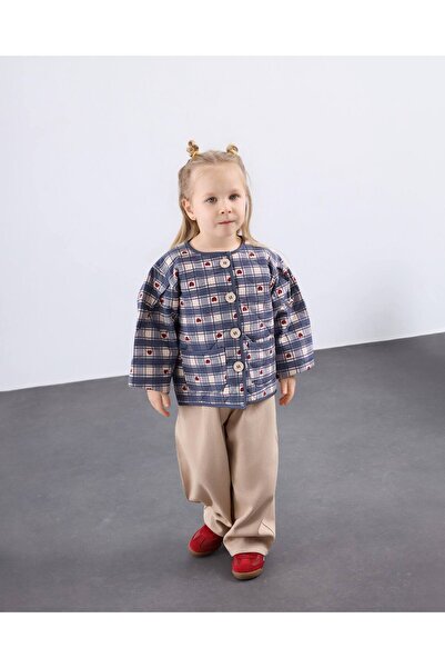 Teeny Weeny Kids Girl's Heart Patterned Quilted Jacket