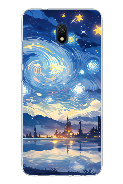 TechTree Redmi 8A Compatible Starry Sky and City Silhouette Printed Silicone ...