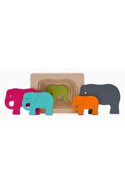 OEM Montessori Wooden Elephant Puzzle