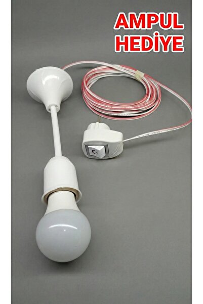 inwatt Tak Çalıştır 10 Metre Pratik Anahtarlı Fişli Duy Seti Uzatma Kablolu S...