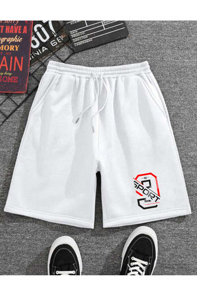 SUNFREE Ανδρικό αθλητικό σορτς με ελαστική μέση και στάμπα Sport Number 9