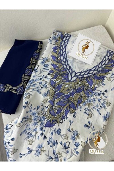 QUEEN Indonesian Silk headscarf with embroidery and crystals / One piece of f...