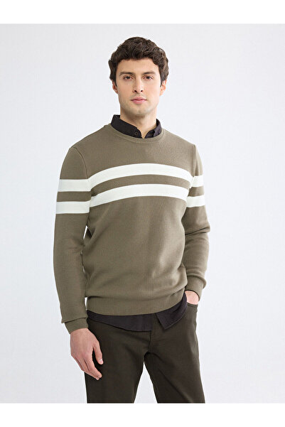 LC Waikiki Peak New Season Striped Men's Knitwear Sweater