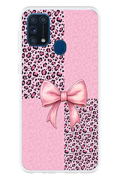 TechTree حافظة سيليكون متوافقة مع هاتف سامسونج جالاكسي M31 بنمط الفهد الوردي ...