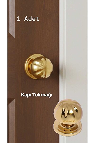 ÇEÇEN HOME (1 Piece) Gold Door Knob, Door Handle, Gold Metal Knob