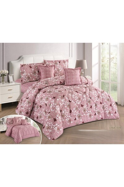 NAJMA Double summer bedspread with floral pattern and pillowcase, made of sof...