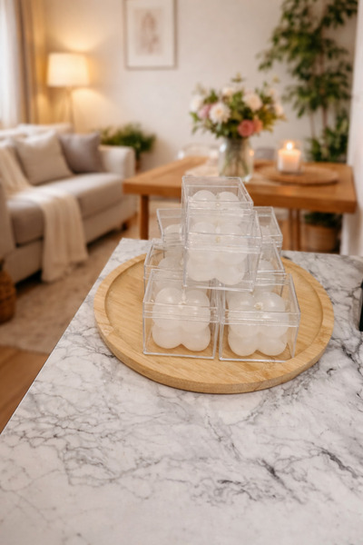 İpek Viola Home 10’lu Şeffaf Kutulu Bubble Mum Hediyelik | Mevlüt, Söz & Nişa...