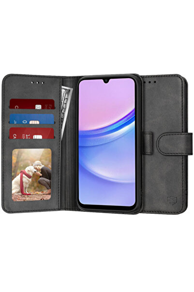 Techsuit 360 Case for Samsung Galaxy A15 4G Diary Book, Black