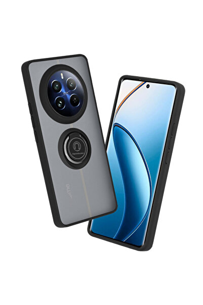 Techsuit Husă Realme 12 Pro Glint cu inel magnetic pentru suport, neagră