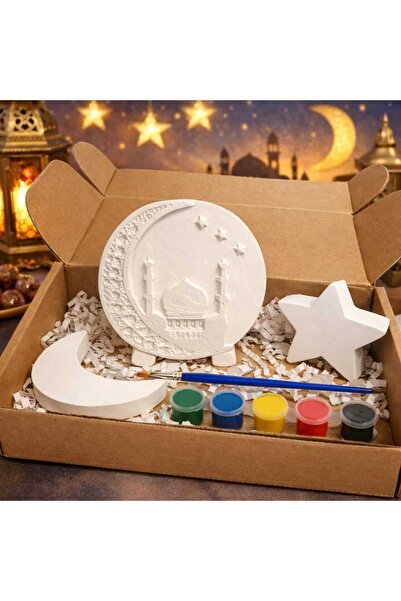 ABCPANO Ramazan Temalı Taş Tozu Boyama Hobi Seti – Hilal, Yıldız ve Rölyefli ...