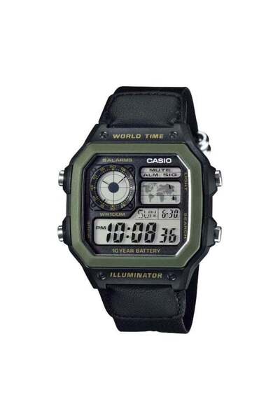 Casio Digital Quartz Watch for Boys AE-1200WHB-1BVDF - 39 mm - Black