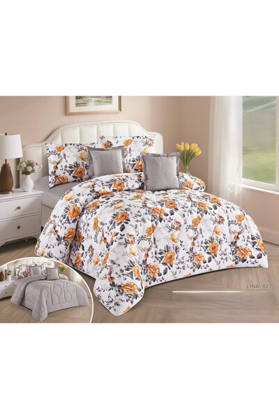 NAJMA Double summer bedspread with floral pattern and pillowcase, made of sof...
