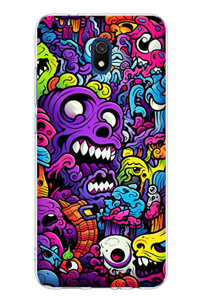 TechTree حافظة سيليكون مطبوعة بطبعة الوحوش الملونة من Redmi 8A