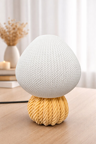 ALFA3DBASKI HALAT DESENLİ DEKORATİF MASA-GECE LAMBASI & ABAJUR