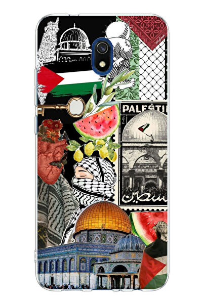 TechTree حافظة سيليكون مطبوعة بتصميم فلسطين ليبرتي كولاج متوافقة مع هاتف Redm...