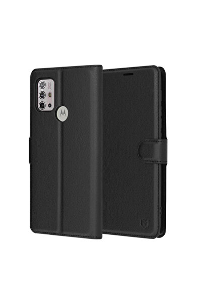 Techsuit Motorola Moto G10 Leather Folio, black