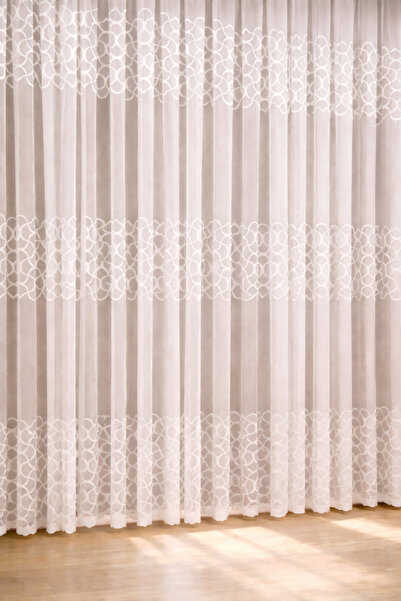 Perdenin Adresi Modern Çember Desenli Salon Tül Perde – Şık Dekoratif Işık Ge...