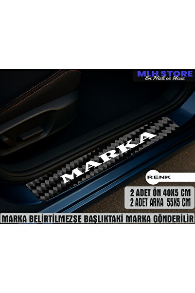 Fixelora Dacia Sandero Stepway İle Uyumlu 4 Adet Karbon Kapı Eşiği Koruma