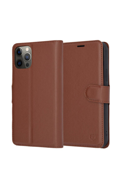 Techsuit Leather Folio Case for iPhone 12 Pro, Brown