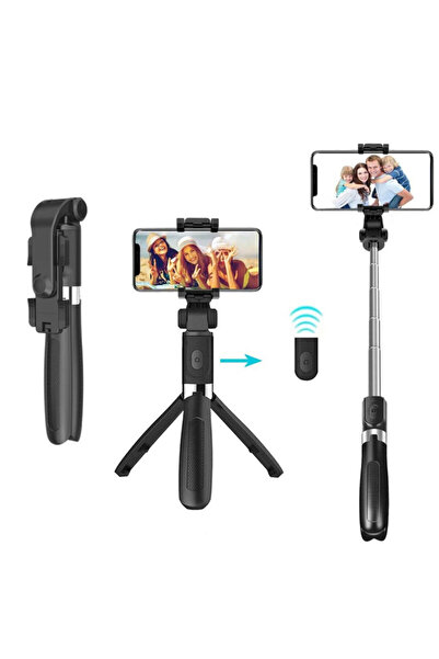 Techsuit Stick selfie Bluetooth cu trepied, telecomandă L01, 70 cm