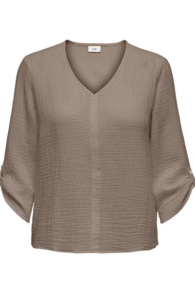 ONLY Jdy Jdytheis Women's Blouse 3/4 Sleeve Half Button down