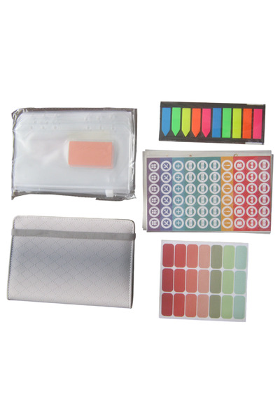 OEM Planificator de buget cu accesorii si etichete, 19 x 13, 2 cm, piele PU, ...