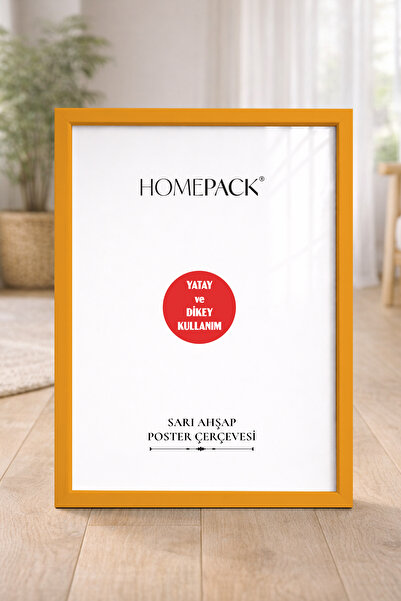 HOMEPACK Sarı Çerçeveli Poster Çerçeve, Boş Çerçeve, Resim Çerçevesi SARI-ÇER...
