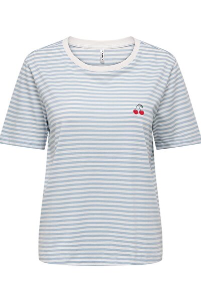 ONLY Onlhappy Women's Blouse Embroidered Short Sleeve