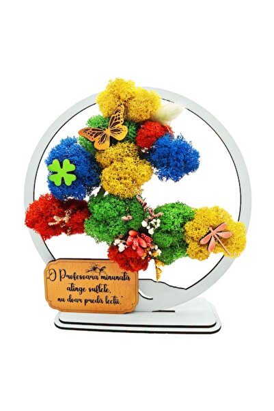 OEM Pictură decorativă - Bonsai cu licheni stabilizați și accente decorative