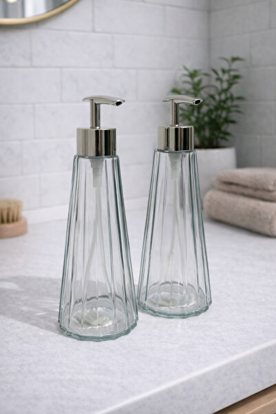 MEYA PİNE طقم صحن صابون زجاجي 350 مل |   تصميم عصري للحمام والمطبخ