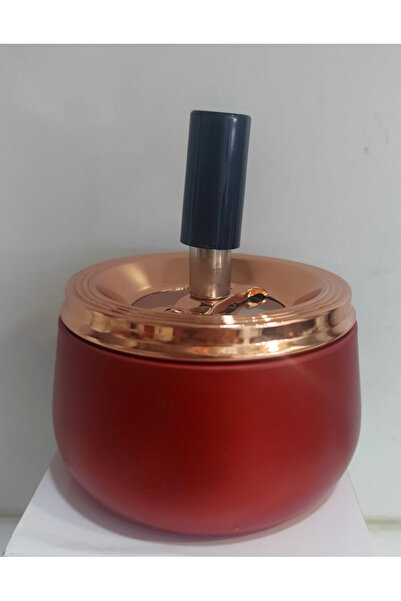 esdekor Red Push-Button Ashtray Load 11cm Diameter 9 cm